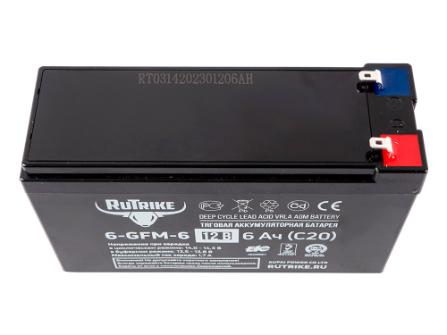 Тяговый аккумулятор RuTrike 6-GFM-6 (12V6A/H C20)